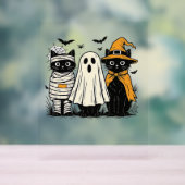 Zwarte katten in Halloween-kostuums - Ghost, Witch Acryl Bord (Neutraal)