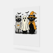 Zwarte katten in Halloween-kostuums - Ghost, Witch Acryl Bord (Hoek)