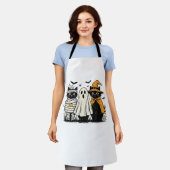 Zwarte katten in Halloween-kostuums - Ghost, Witch Schort (Gedragen)