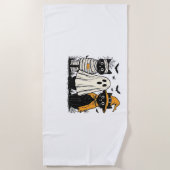 Zwarte katten in Halloween-kostuums - Ghost, Witch Strandlaken (Voorkant)