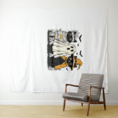 Zwarte katten in Halloween-kostuums - Ghost, Witch Wandkleed (In Situ (horizontaal))