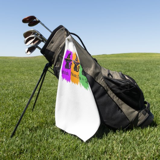 Zwarte katten in heks Petten Essential T-shirt Golfhanddoek (Groen)