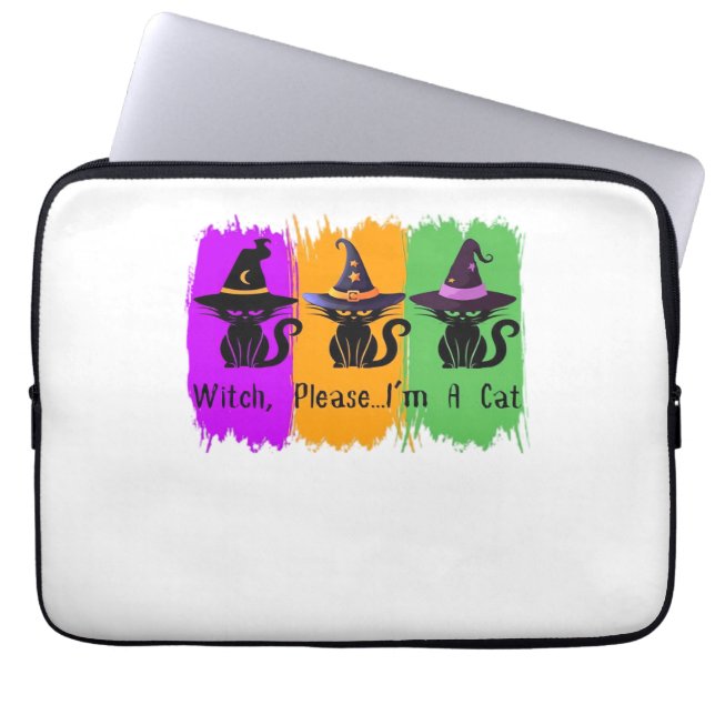 Zwarte katten in heks Petten Essential T-shirt Laptop Sleeve (Voorkant)