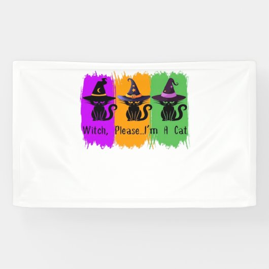 Zwarte katten in heks Petten Essential T-shirt Spandoek (Horizontaal)