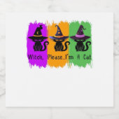 Zwarte katten in heks Petten Essential T-shirt Sparkling Wijnetiket (Enkel label)