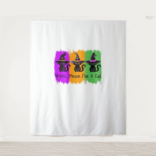 Zwarte katten in heks Petten Essential T-shirt Wandkleed (Voorkant)