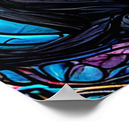 Zwarte katten in het Glas in lood Poster (Hoek)