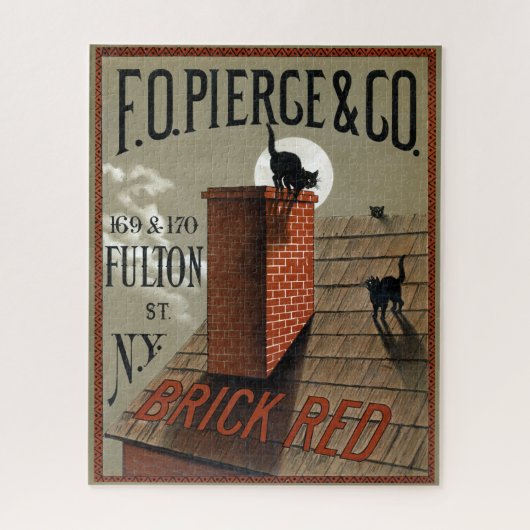  zwarte katten in het moonlichte reclamebord legpuzzel (Verticaal)