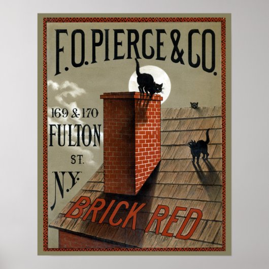  zwarte katten in het moonlichte reclamebord poster (Voorkant)