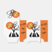 Zwarte katten in het motorlicht bedankdoosjes (Uitgevouwen)