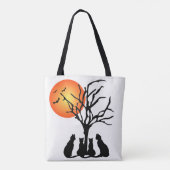 Zwarte katten in het motorlicht tote bag (Achterkant)