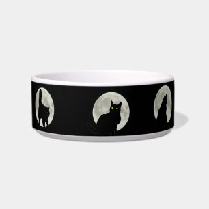 Zwarte katten in het volledige bewegingslicht voerbakje