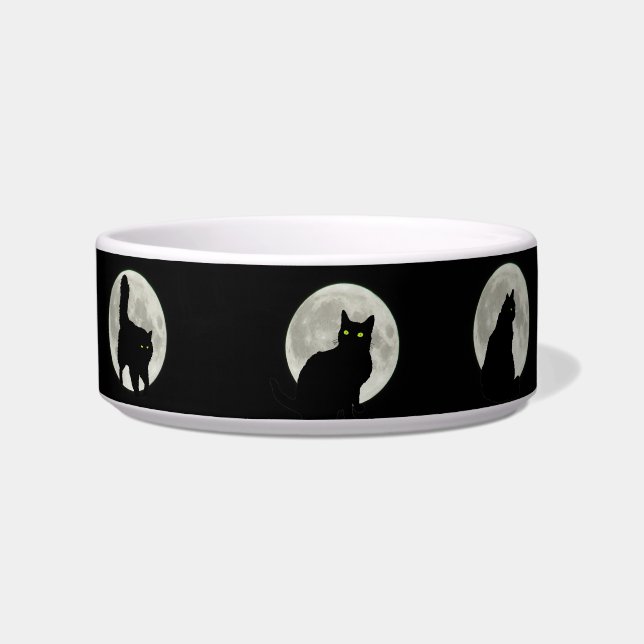 Zwarte katten in het volledige bewegingslicht voerbakje (Rechts)