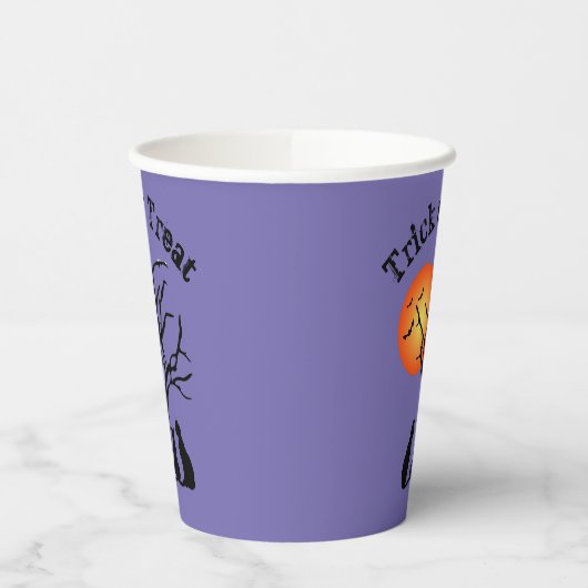 Zwarte katten in kopjes van maanlicht papier papieren bekers (Links)