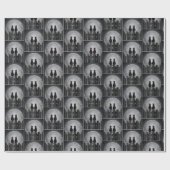 Zwarte katten in Moonlight Cadeaupapier (Vlak)