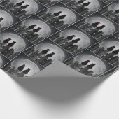 Zwarte katten in Moonlight Cadeaupapier (Hoek)