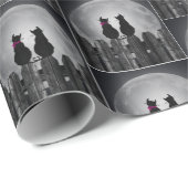 Zwarte katten in Moonlight Cadeaupapier (Rol Hoek)