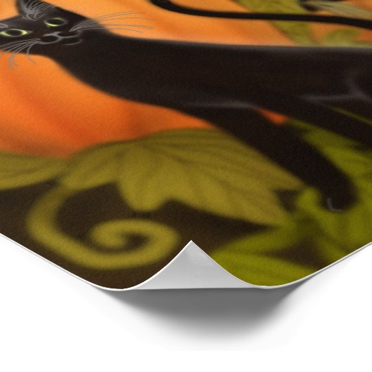 Zwarte katten in Poster met pompoenen (Hoek)