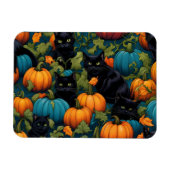 Zwarte katten in Pumpkin patch - Halloween Magneet (Horizontaal)