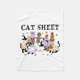 Zwarte katten in spookkostuum Grappig Kattenblad H Fleece Deken