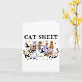 Zwarte katten in spookkostuum Grappig Kattenblad H Kaart (Gele Bloem)