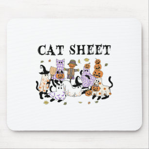 Zwarte katten in spookkostuum Grappig Kattenblad H Muismat