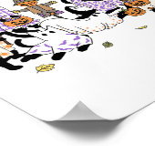 Zwarte katten in spookkostuum Grappig Kattenblad H Poster (Hoek)