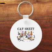 Zwarte katten in spookkostuum Grappig Kattenblad H Sleutelhanger (Voorkant)