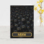 Zwarte Katten in Stereogram Kaart (Gele Bloem)