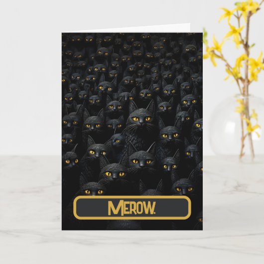 Zwarte Katten in Stereogram Kaart (Gele Bloem)