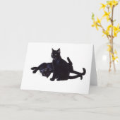 zwarte katten kaart (Gele Bloem)