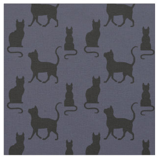 Zwarte katten/katten/kitten silhouet op zadelmarin stof