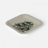 Zwarte Katten Kerstboom Kat Liefhebber Xmas Lights Papieren Bordje (Gebogen)