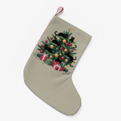 Zwarte Katten Kerstboom Kattenliefhebber Kerstlich Kleine Kerstsok (Voorkant (Hangend))