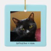 Zwarte Katten Kerstcadeaus Keramisch Ornament (Achterkant)