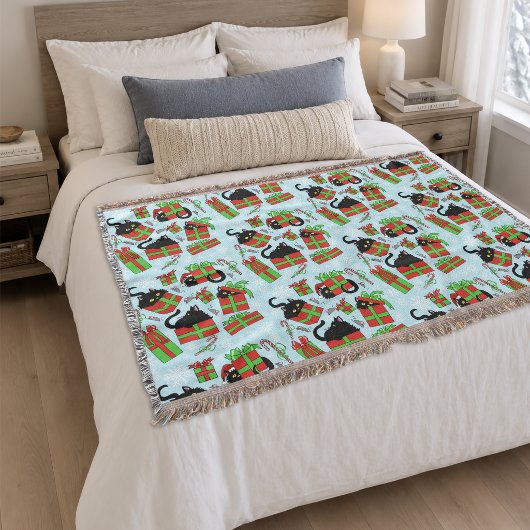 Zwarte Katten Kerstcadeaus Patroon  Deken