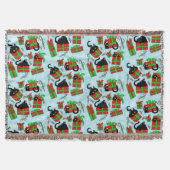 Zwarte Katten Kerstcadeaus Patroon  Deken (Voorkant)