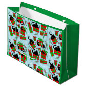 Zwarte Katten Kerstcadeaus Patroon Groot Cadeauzakje (Voorkant Gekanteld)