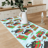 Zwarte Katten Kerstcadeaus Patroon Korte Tafelloper