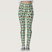 Zwarte Katten Kerstcadeaus Patroon Leggings (Voorkant)