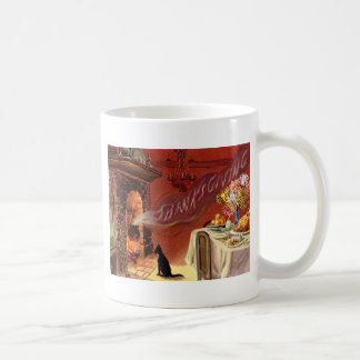 Zwarte Katten Kerstmaal op Thanksgiving Koffiemok