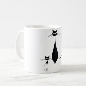 Zwarte katten koffiemok (Voorkant links)