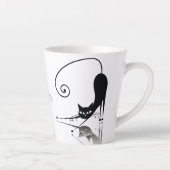 Zwarte katten latte mok (Rechts)