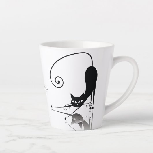 Zwarte katten latte mok (Rechts)
