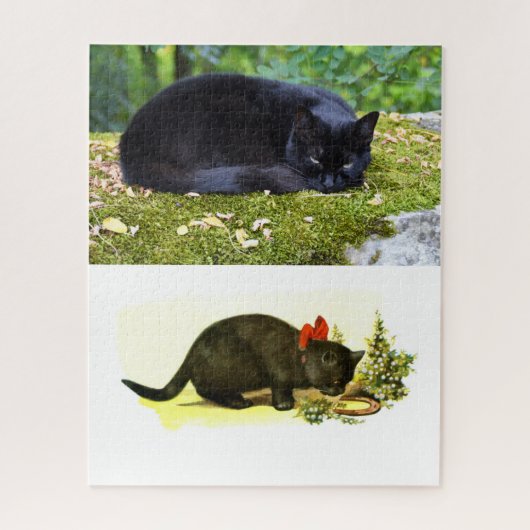 Zwarte katten legpuzzel (Verticaal)