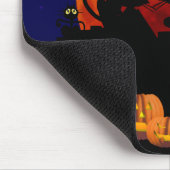 Zwarte katten, maan, pompoenen Mousepad Muismat (Hoek)