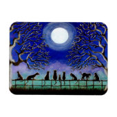 Zwarte katten magneet "Nine Tails" (Horizontaal)