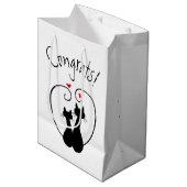 Zwarte katten met hart medium cadeauzakje (Voorkant Gekanteld)