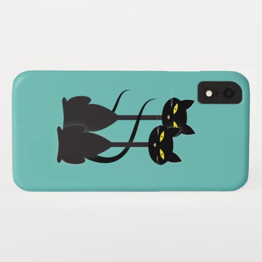 Zwarte katten met lange nekjes Case-Mate iPhone case (Achterkant (horizontaal))