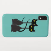 Zwarte katten met lange nekken Case-Mate iPhone case (Achterkant (horizontaal))